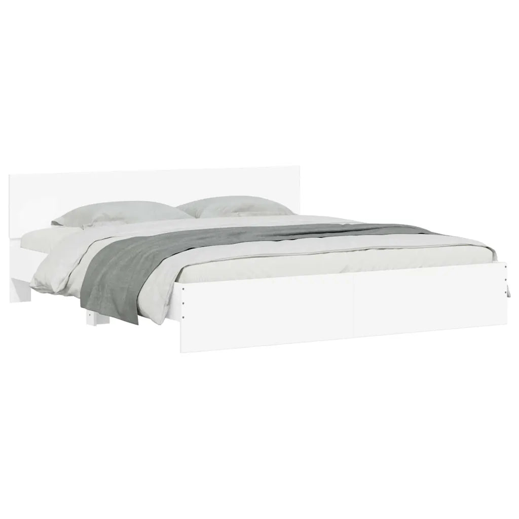 Struttura del letto 2 pcs Bianco 193 x 203 cm Legno multistrato 3402865