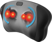 Cuscino di massaggio - "Cuscino di massaggio dual Shiatsu rilassante: Ideale per schiena, spalle, bassa schiena e gambe con funzione di riscaldamento. Apparecchio di massaggio portatile e maneggevole con pannelli di controllo integrati.