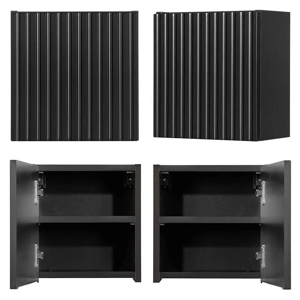 Mobiletto/scaffale da bagno a parete nero 30 x 30 x 19 cm 03_0008896