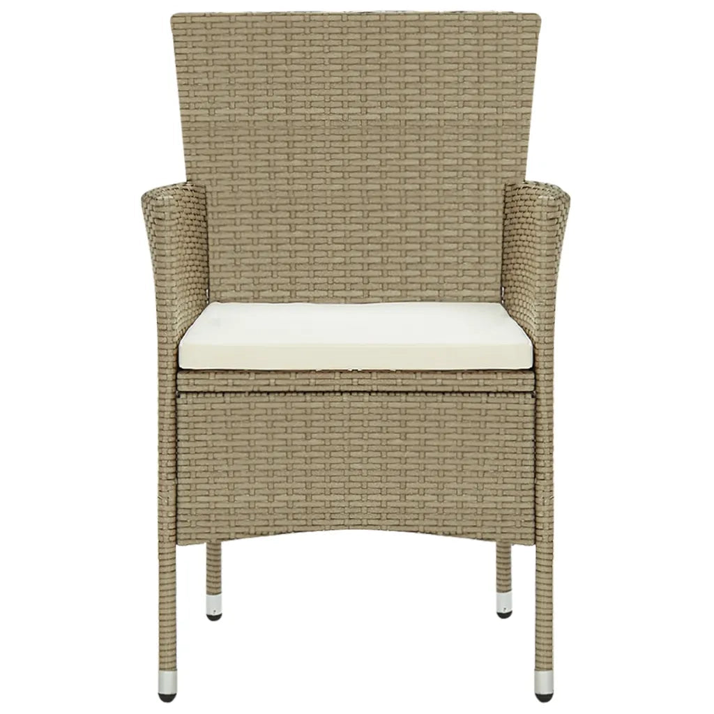 Set da Pranzo per Giardino 11 pz in Polyrattan Beige cod mxl 37948