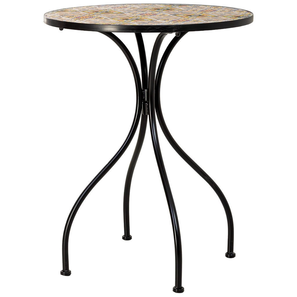 Set tavolo e 2 sedie in metallo, 60x60x75h cm, 38x46x90h cm