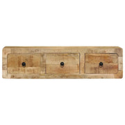 Mobile TV a Parete 100x32x25 cm Legno Grezzo Massello di Mango 4104527