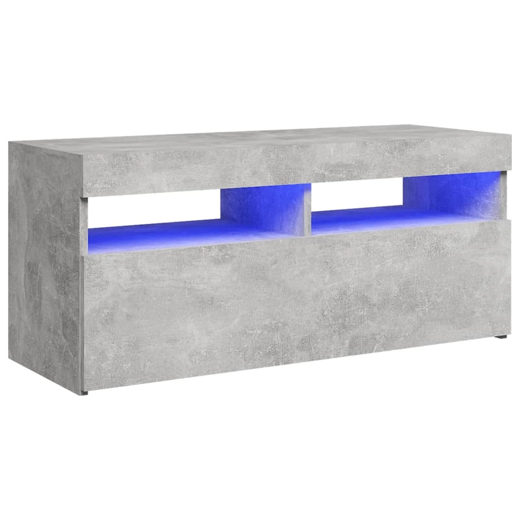 Mobile TV multimediale mensola TV credenza mobile TV per sala da pranzo soggiorno camera da letto con luci LED 90 x 35 x 40 cm grigio 02_0026624
