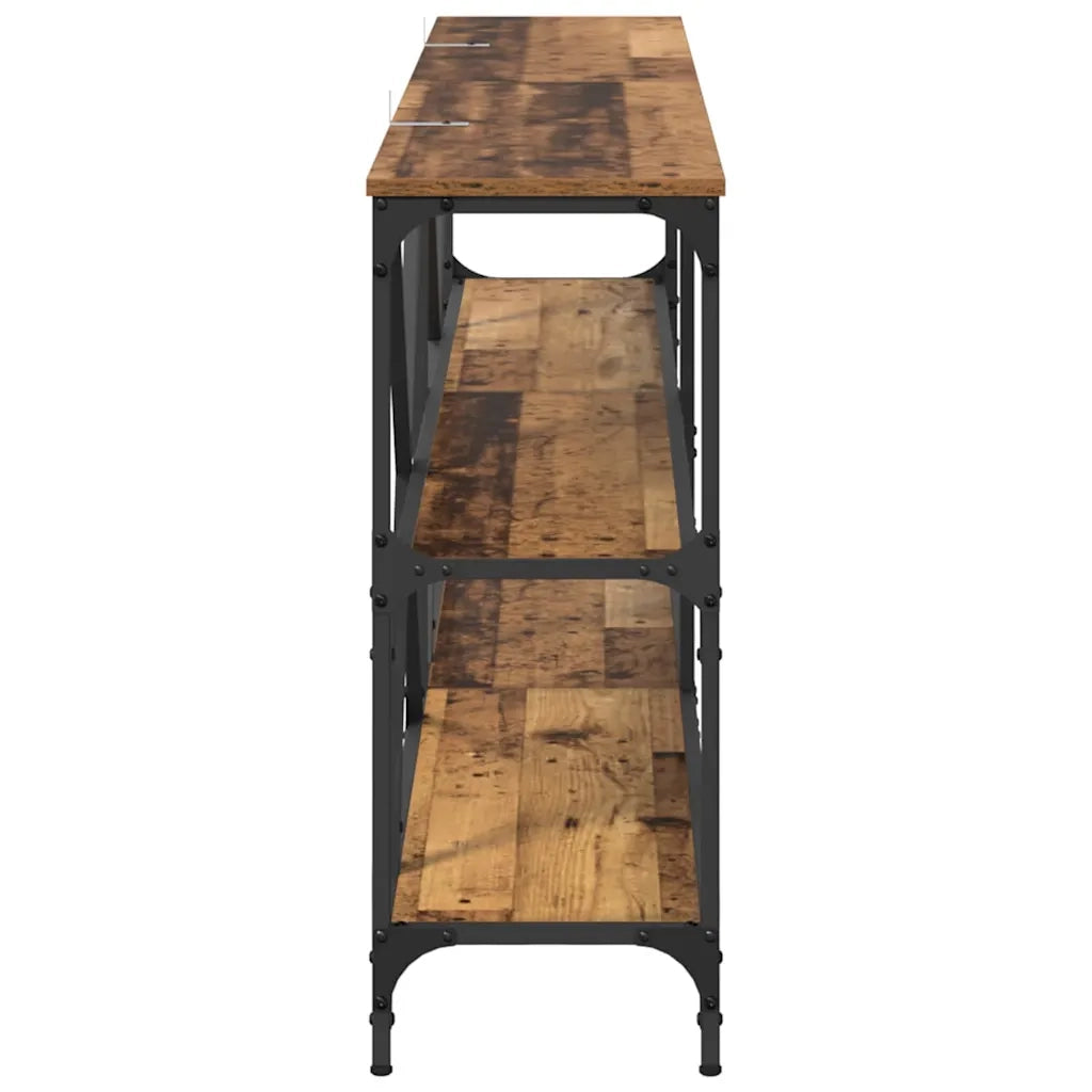 Tavolo Consolle | Tavolo d'Ingresso con lo scaffale Legno vecchio 180 x 30 x 75 cm