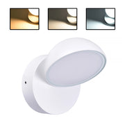 APPLIQUE LED DA ESTERNO 12W CON CCT SWITCH LAMPADA DA PARETE ORIENTABILE IP54 - 3 TEMPERATURE DI COLORE DESIGN MODERNO IN ALLUMINIO BIANCO