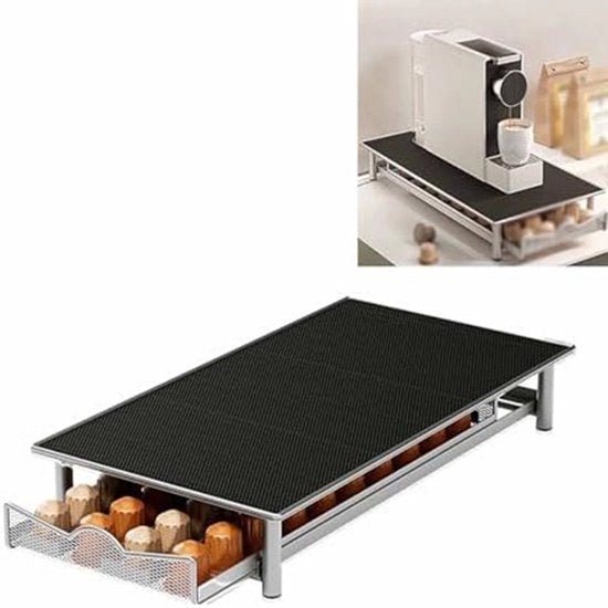 Capoceneri per capsule Nespresso con lattini - costruzione metallica, adatto per cucine, uffici e camere da studio - accoglie fino a 40 capsule - grigio.