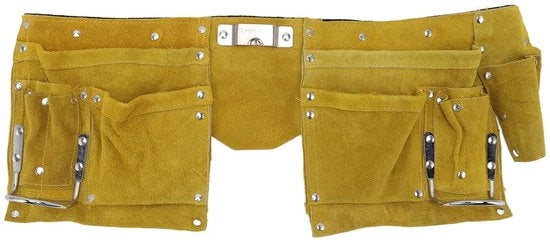 Cinturone da lavoro in pelle - Resistente con più tasche - Cinturone regolabile - Chiusura rapida - Adatto per lavori di carpenteria - Dimensioni 49x20cm - Cinturone da lavoro