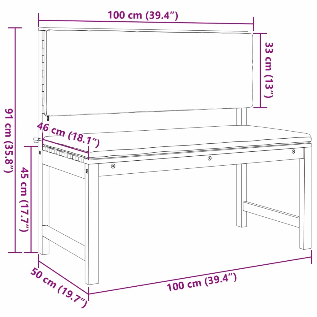 Sedia da Giardino con cuscino Marrone 100 x 50 x 91cm 4107153