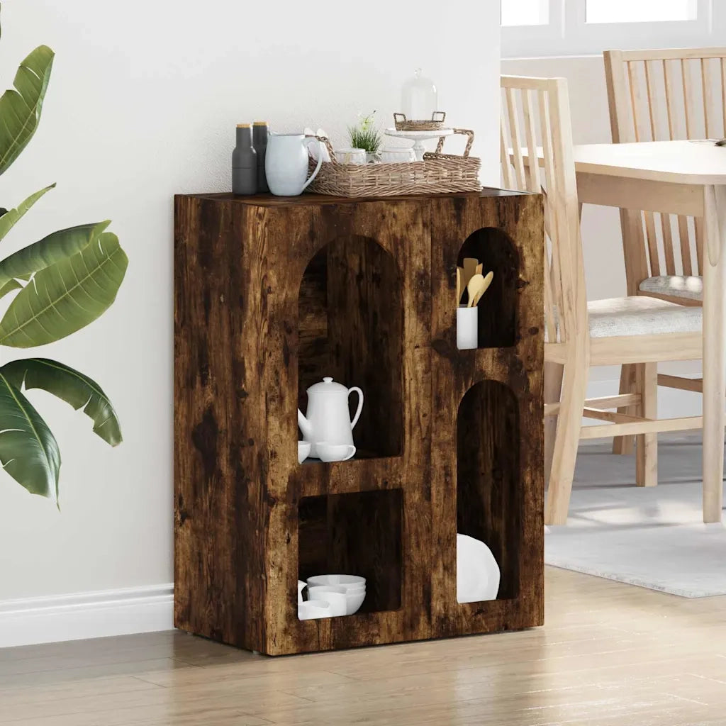 Credenza | Madia | Buffet da pranzo | Armadio da pranzo Rovere fum¨¦ 59 x 35 x 80.5 cm Legno multistrato