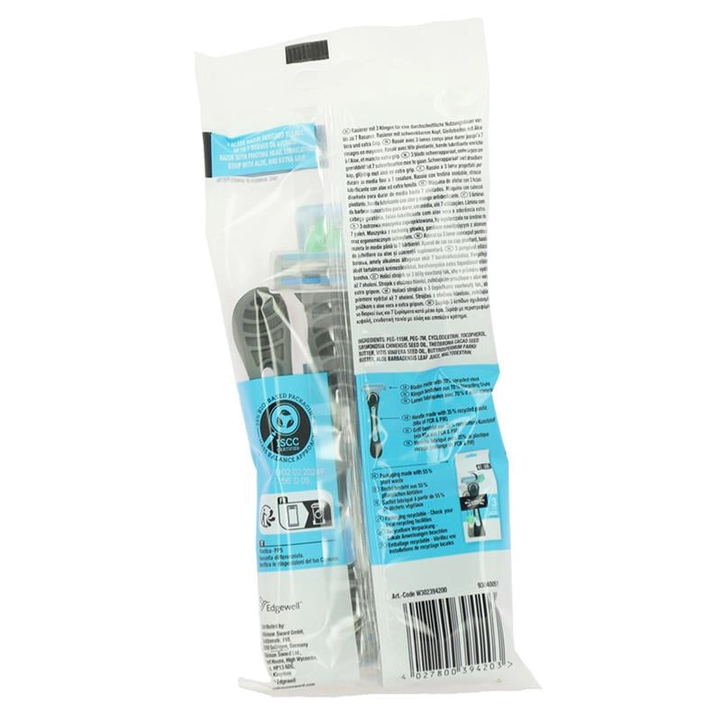 WILKINSON RASOIO DA UOMO PER RASATURA CON ALOE CHE PERMETTE COMFORT IMMEDIATO PIVOT HEAD CONFEZIONI DA 4PZ