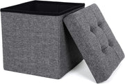 Pouf contenitore Valora grigio scuro con seduta pieghevole per soggiorno