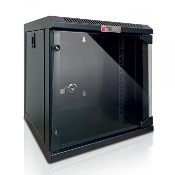 Armadio Rack 10'' a Muro 6 Unità Pannelli Asportabili Nero