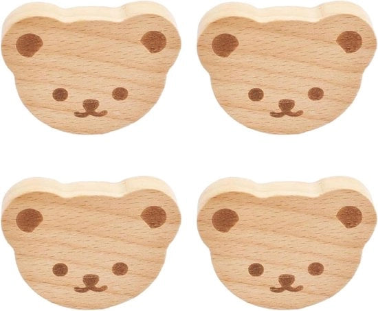Knoppi in legno a forma di birra - 4 pezzi - Per armadi a lavello - Legno di betulla - Con materiale di fissaggio