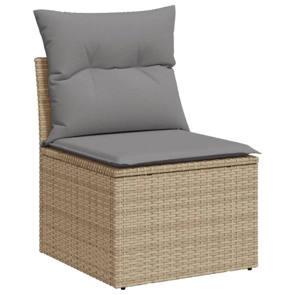 Set Divani da Giardino 11 pz con Cuscini Beige in Polyrattan 3221918