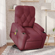 Poltrona Alzapersona Massaggiante Elettrica Rosso Vino Tessuto 3204749