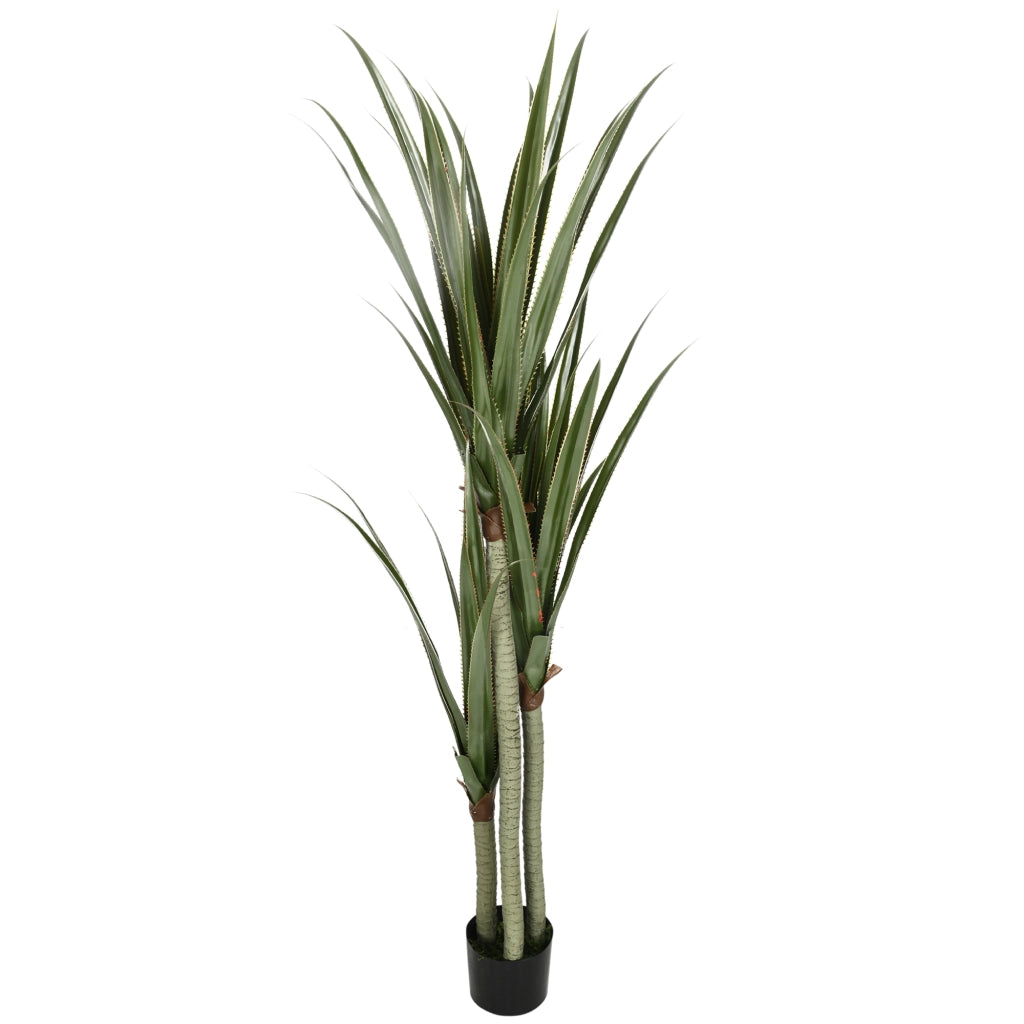 Pianta Artificiale di Yucca da 190 cm con 39 Foglie in Vaso Contenitore di PEVA e Cemento