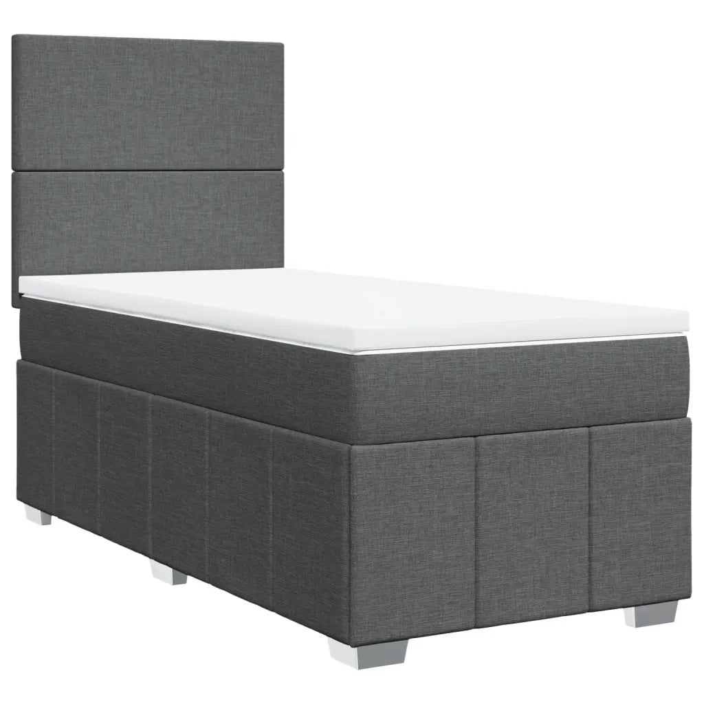 Giroletto a Molle con Materasso Grigio Scuro 100x200 cm Tessuto 3291573