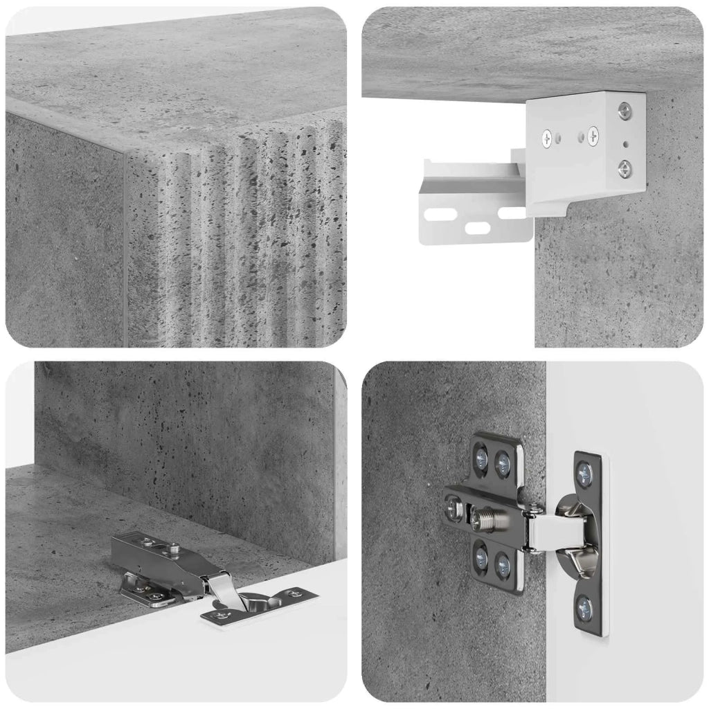 Set mobile TV 6 pcs Grigio cemento Legno multistrato