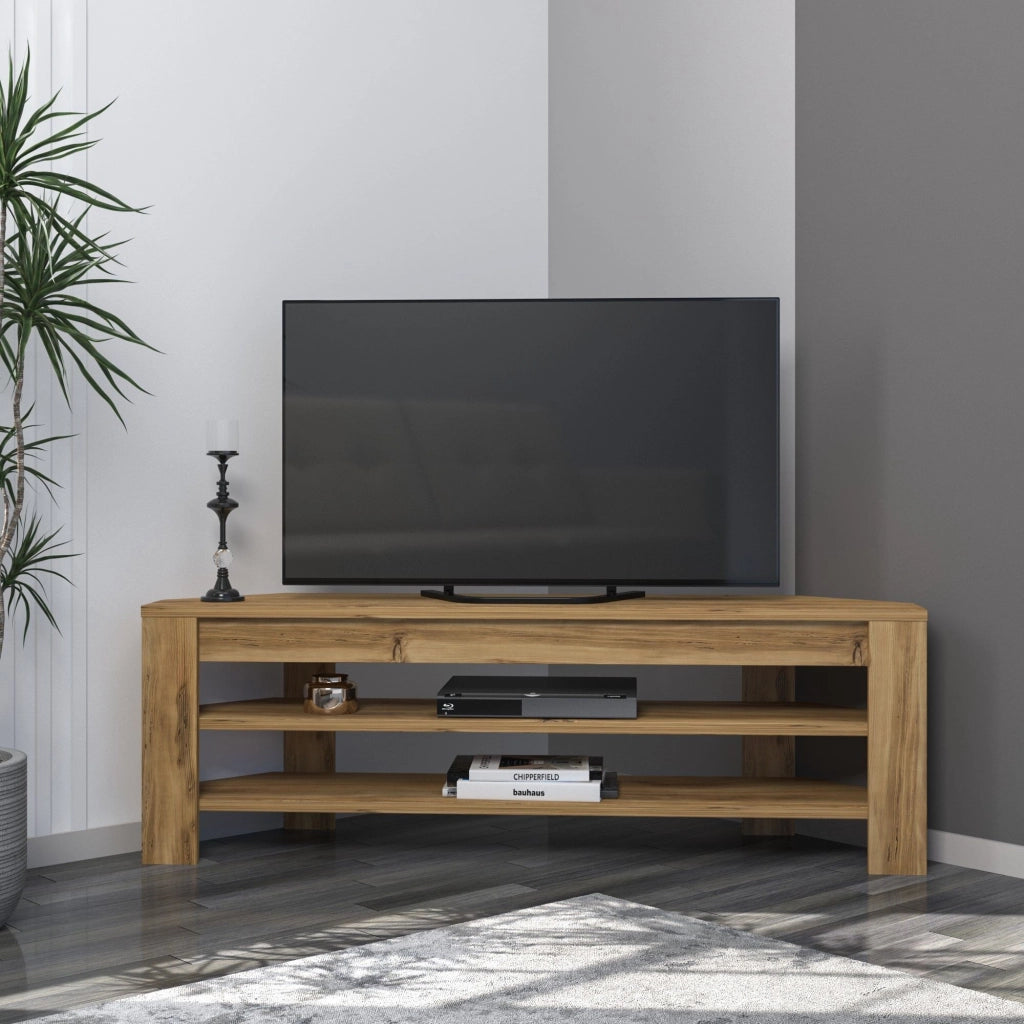 Venezze, Mobile Porta tv 2 Ripiani, 120x30x40h cm Marrone Rovere