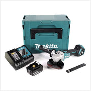 DGA 513 RF1J - Smerigliatrice angolare a batteria 18 V 125 mm Brushless + 1 batteria 3,0 Ah + caricatore + Makpac