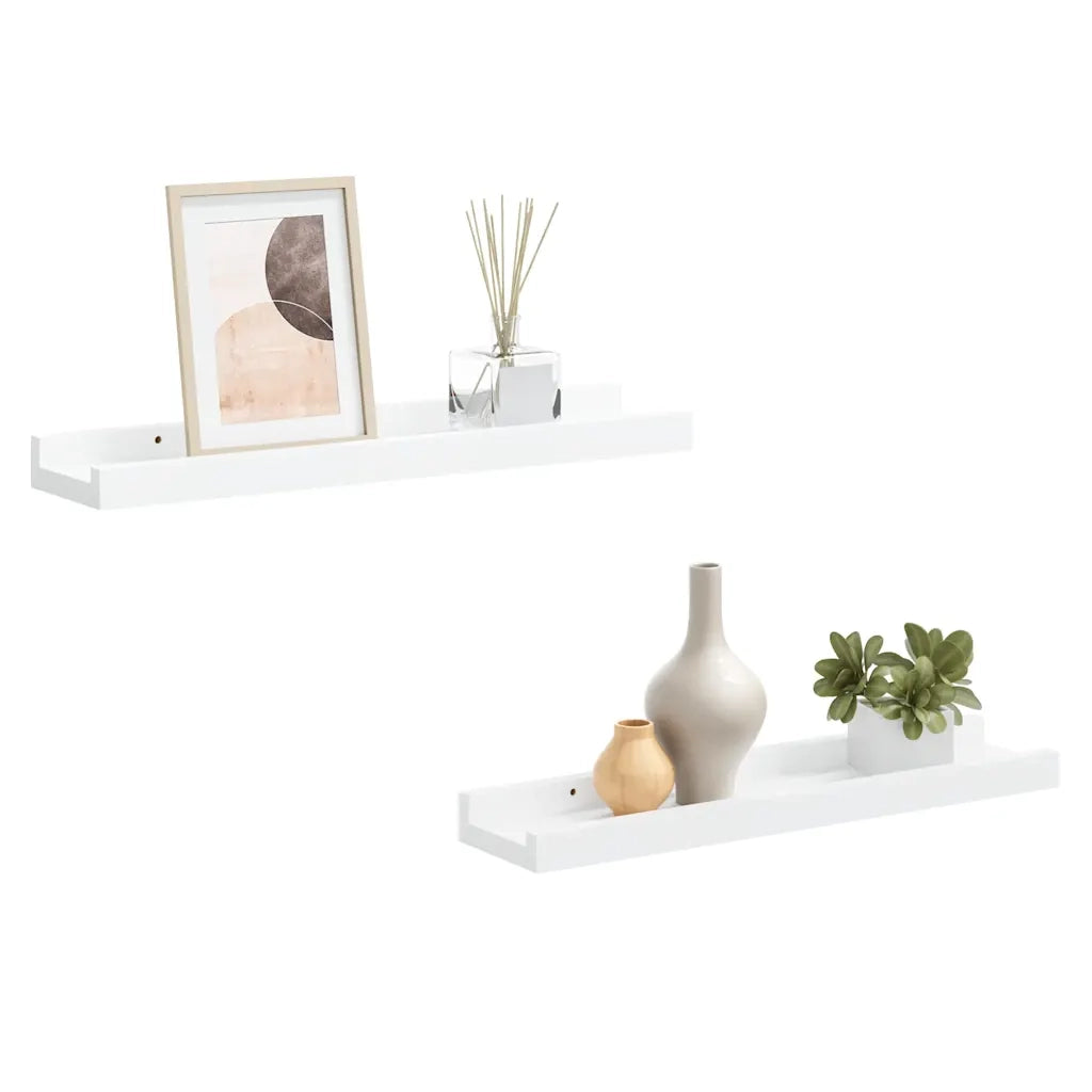 2 pz Mensole | Ripiano | Scaffale con Sporgenza Bianche 40x9x3 cm MDF