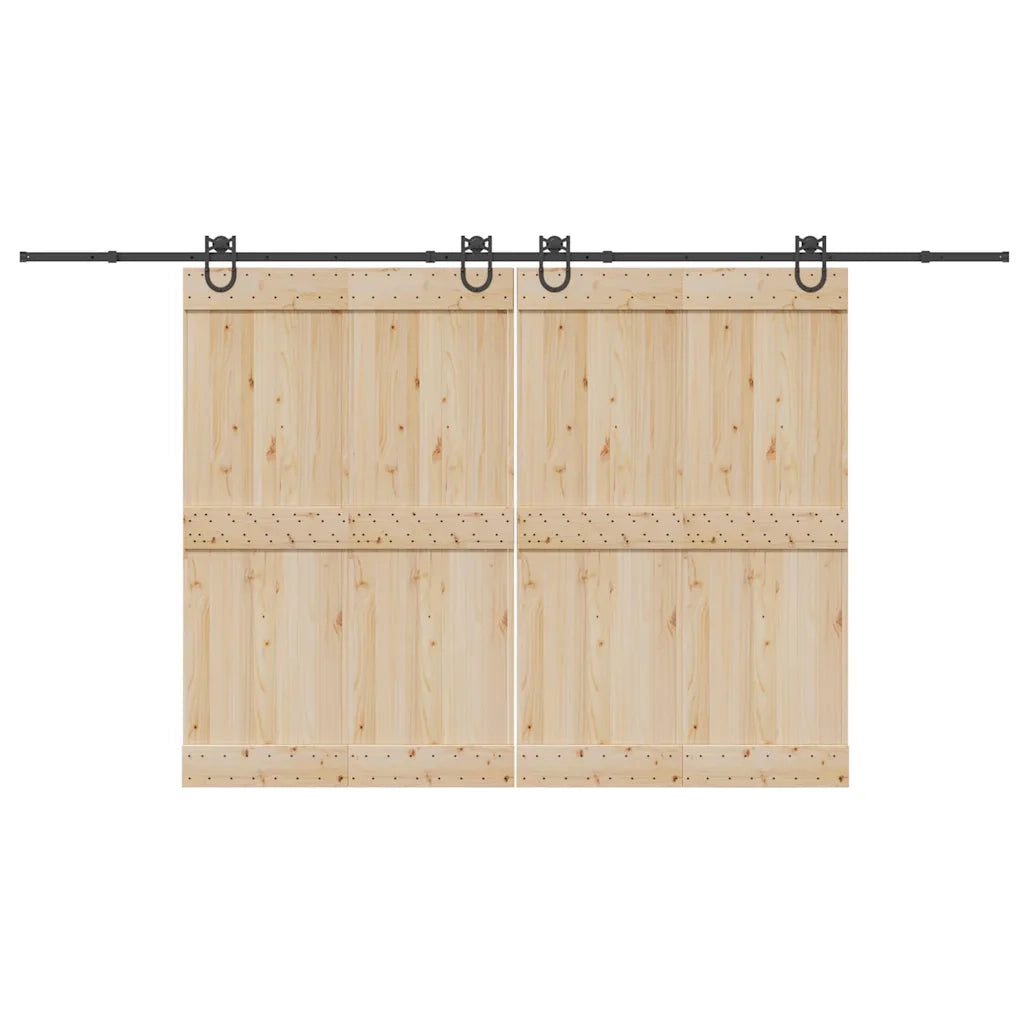 Kit di Binari per Porte Scorrevoli 400 cm Acciaio Nero 3295794