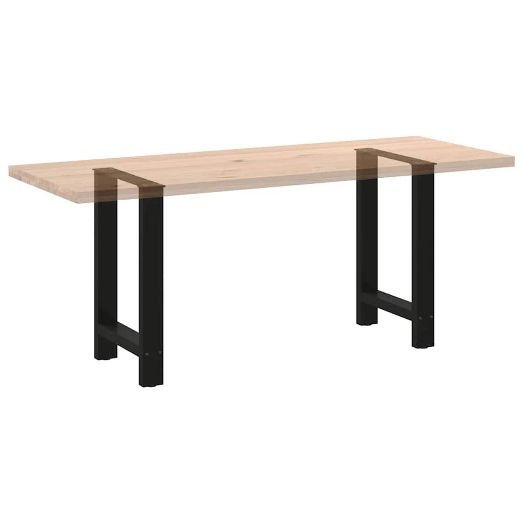 Set di 2 gambe per tavolo da pranzo moderne regolabili quadrate 50 x 72-73 cm in acciaio nero 02_0057540