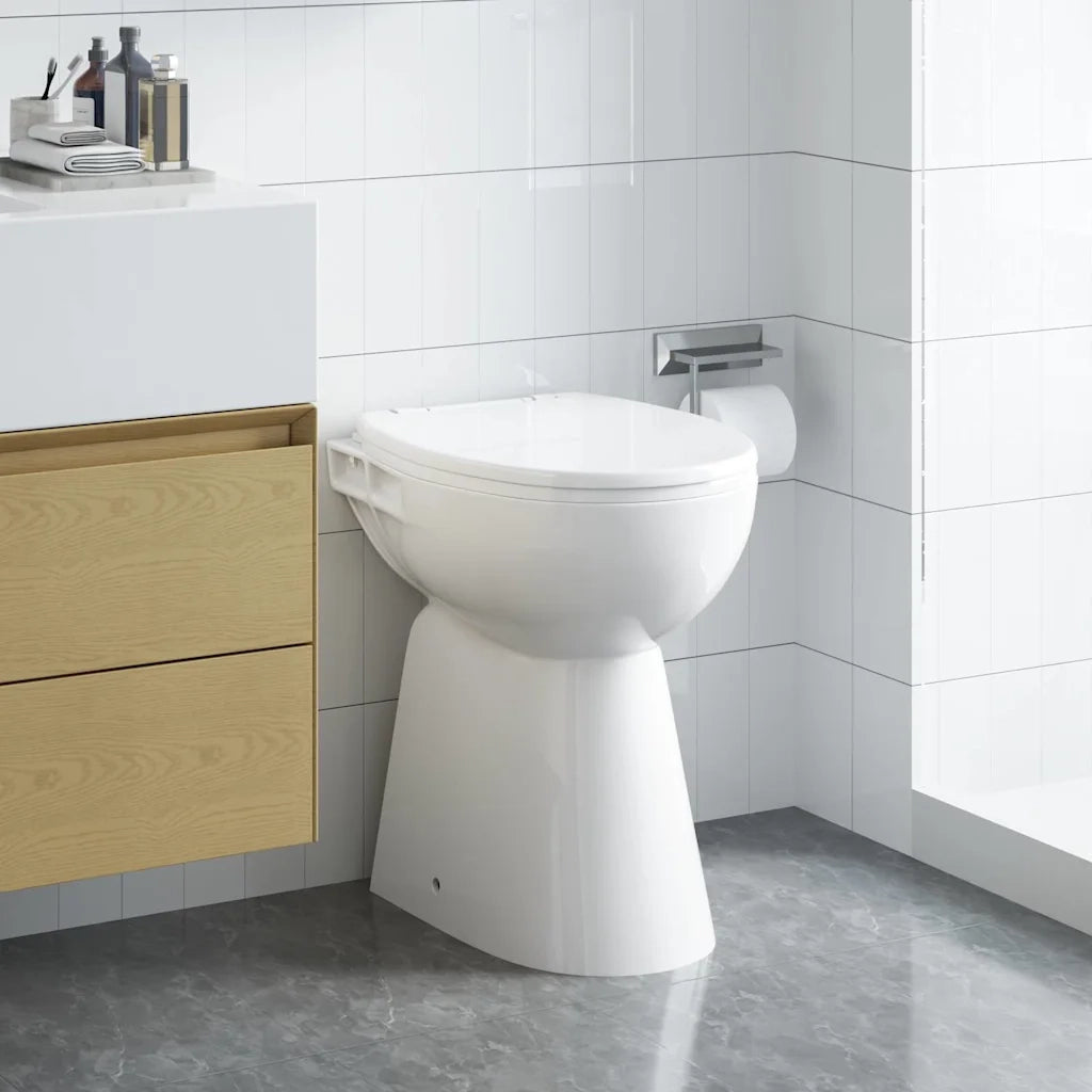 WC Senza Brida 7 cm Altezza Extra Chiusura Rallentata Ceramica Bianca 145779