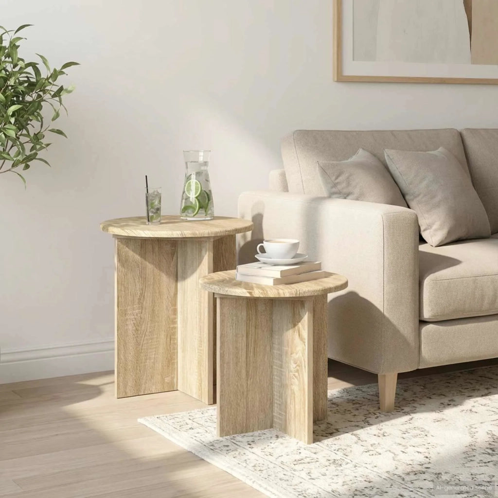 Set tavolini 2 pcs Rovere Sonoma Legno ingegnerizzato 8001012