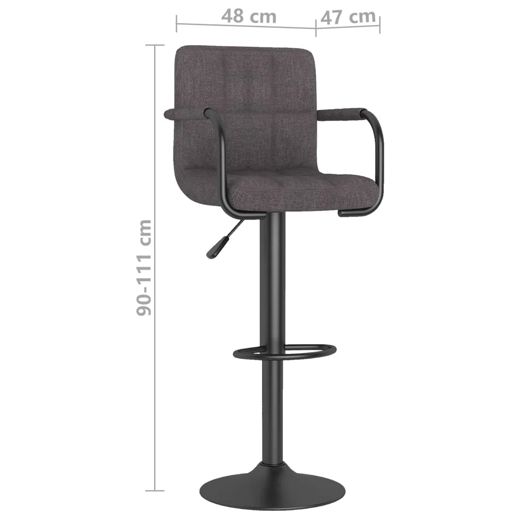 Sgabelli da Bar 2 pz Tortora in Tessuto cod mxl 65835
