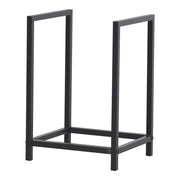 Portalegna per uso interno/esterno portalegna di design supporto per legna da ardere acciaio 40 x 30 x 50 cm nero 03_0006295