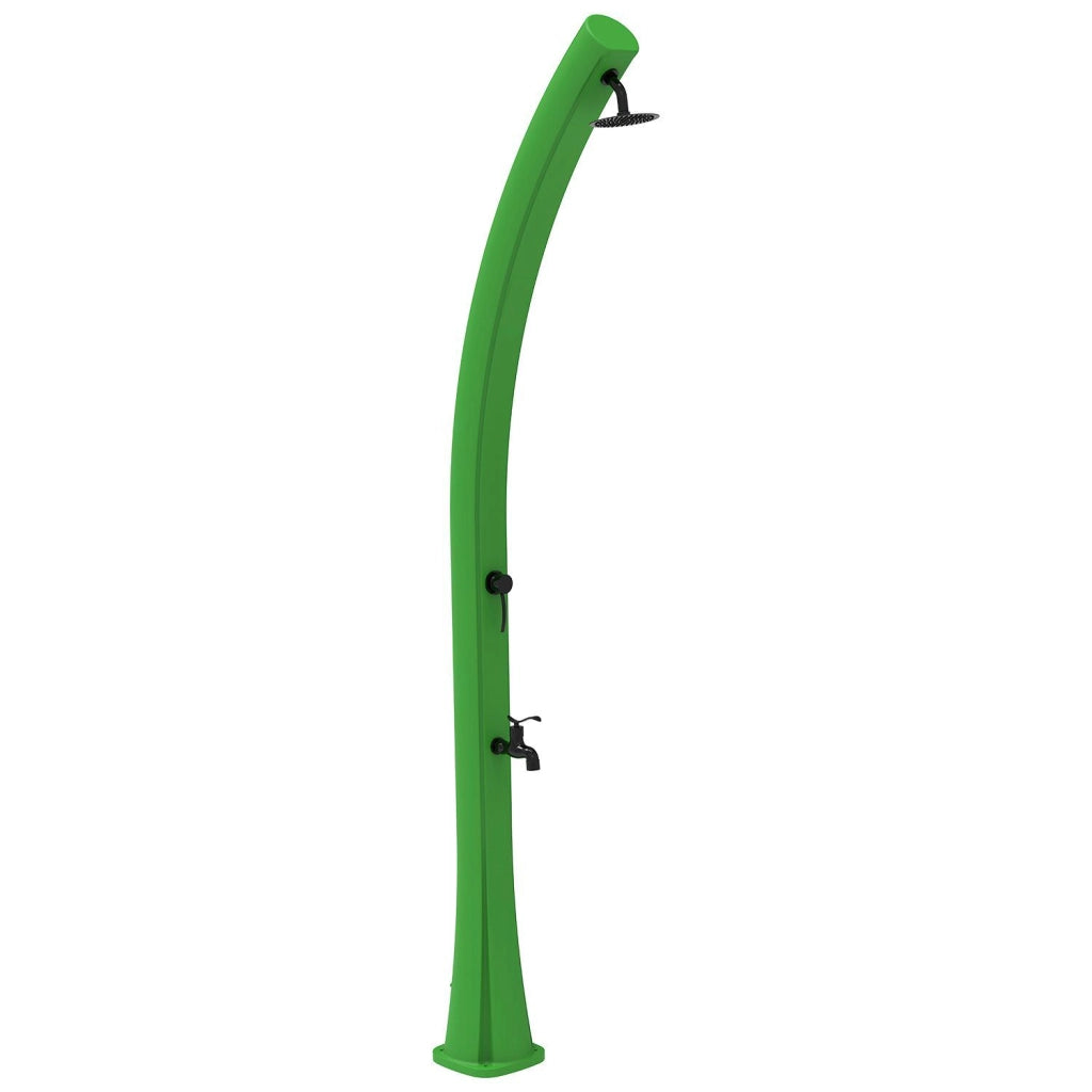 MPC Doccia Verde in Polietilene HD a Riscaldamento Solare con Serbatoio da 25 Litri e Rubinetti Neri Modello Rio Altezza 226 cm Soffione Rotondo Diametro 10 cm Ideale per Esterni