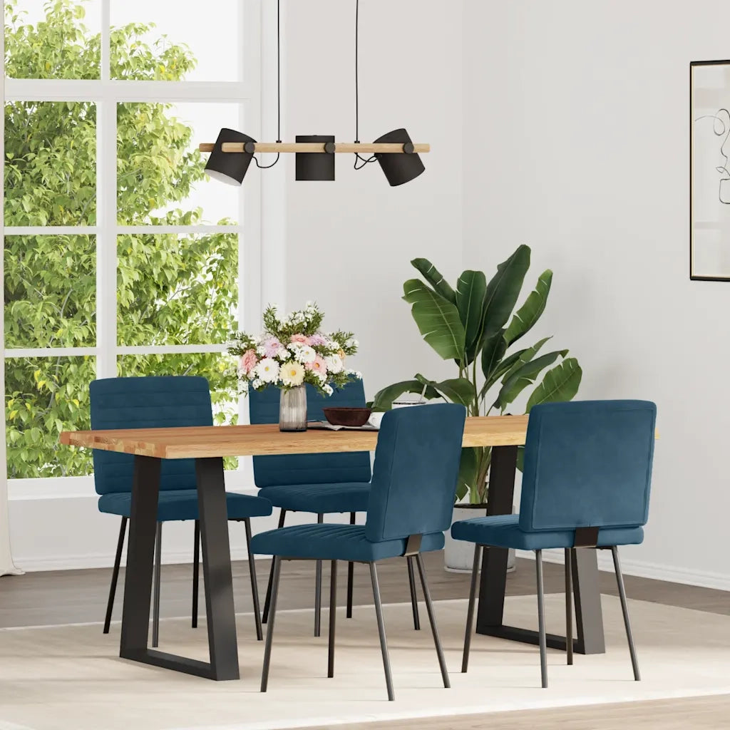 Sedie da Pranzo 4 pz Blu in Velluto 3315266