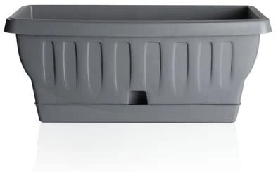 BAMA FIORIERA NATURA IN PLASTICA RETTANGOLARE 50 CM COLORE GRIGIO