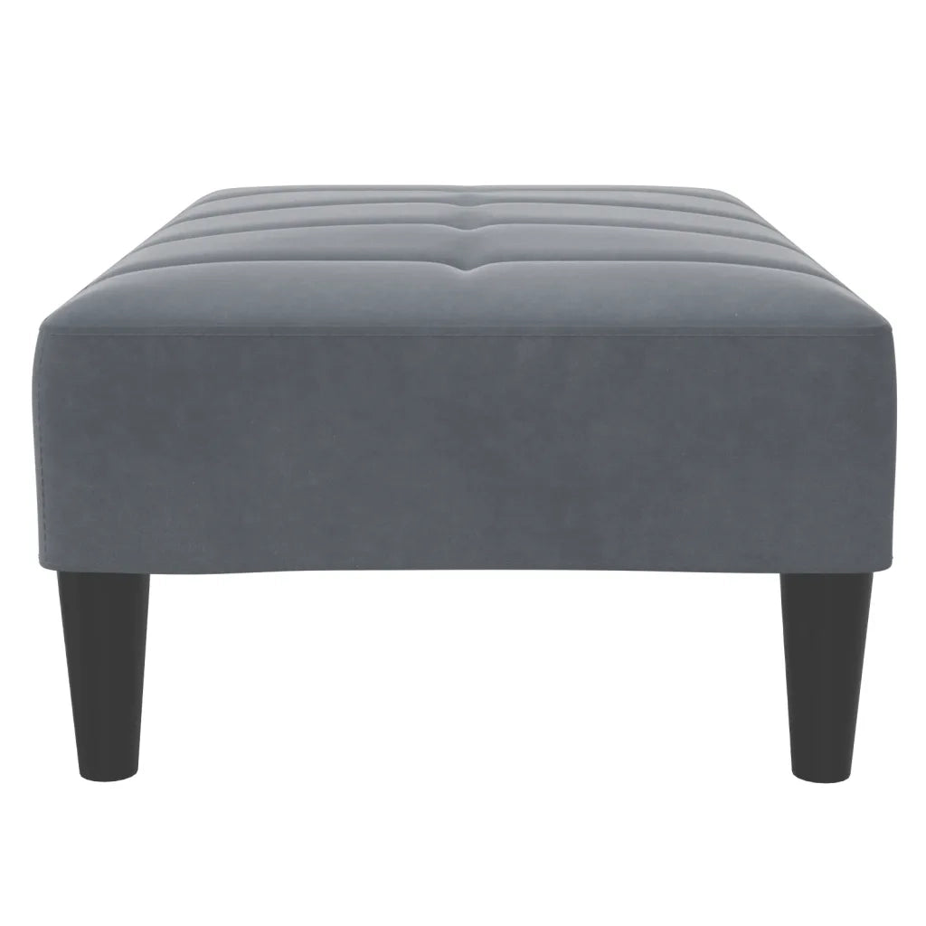 Poggiapiedi Grigio Scuro 77x55x31 cm in Velluto