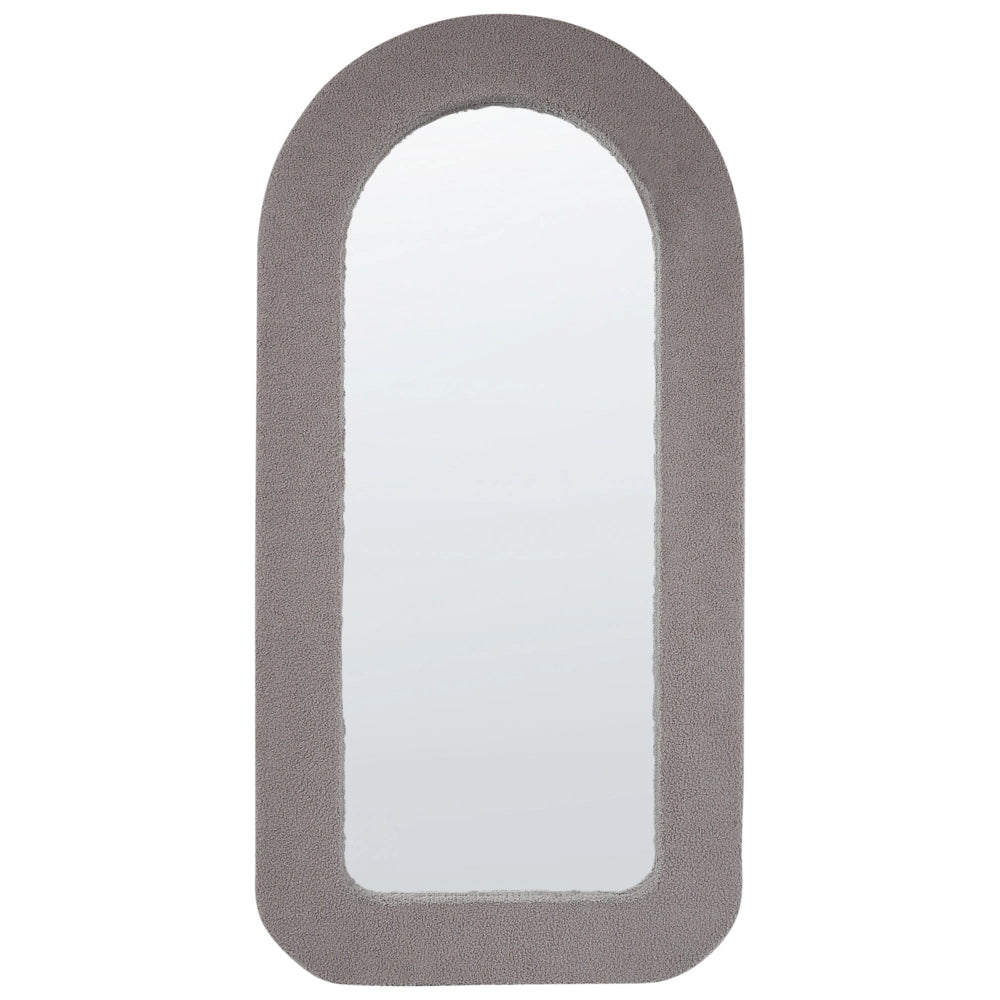 Specchio da parete Tortora Boucle imbottito vetro 60 x 120 cm Rettangolare Decorativo a parete Pezzo d'Accento Stile Moderno