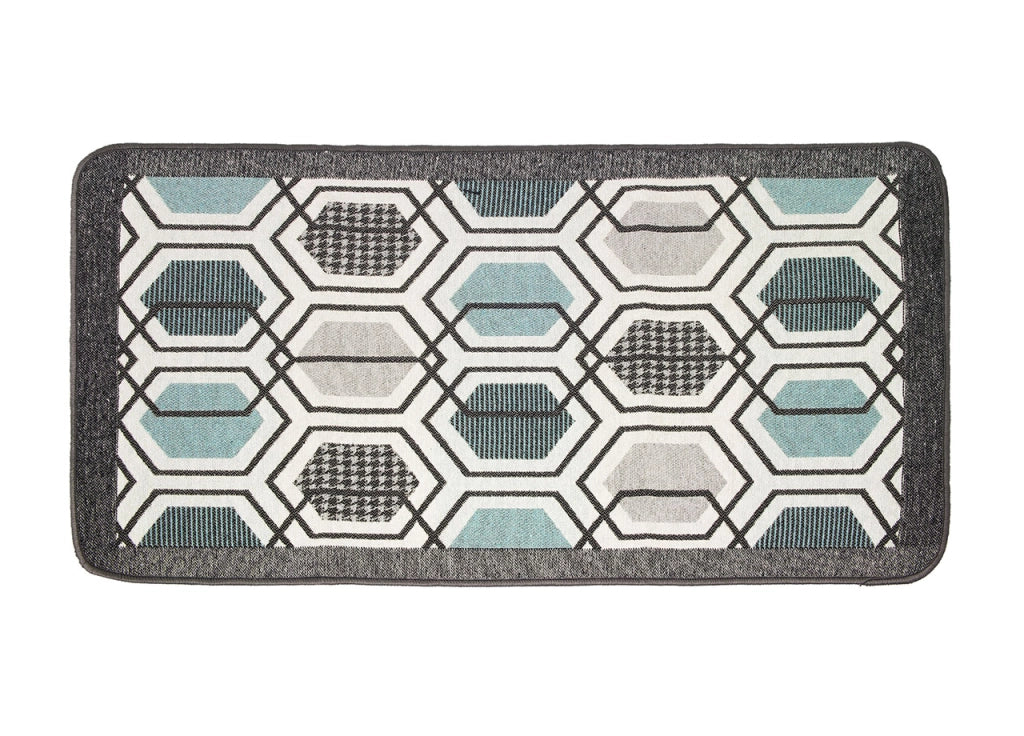 Tappeto Bagno Doccia Antiscivolo Mod. Vietri Tappetino Super Assorbente Cotone Pelo Corto - 45x60 - Azzurro