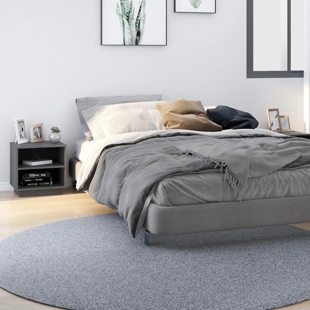 Comodini 2 pz Grigi 40x34x40 cm in Legno Massello di Pino 813330