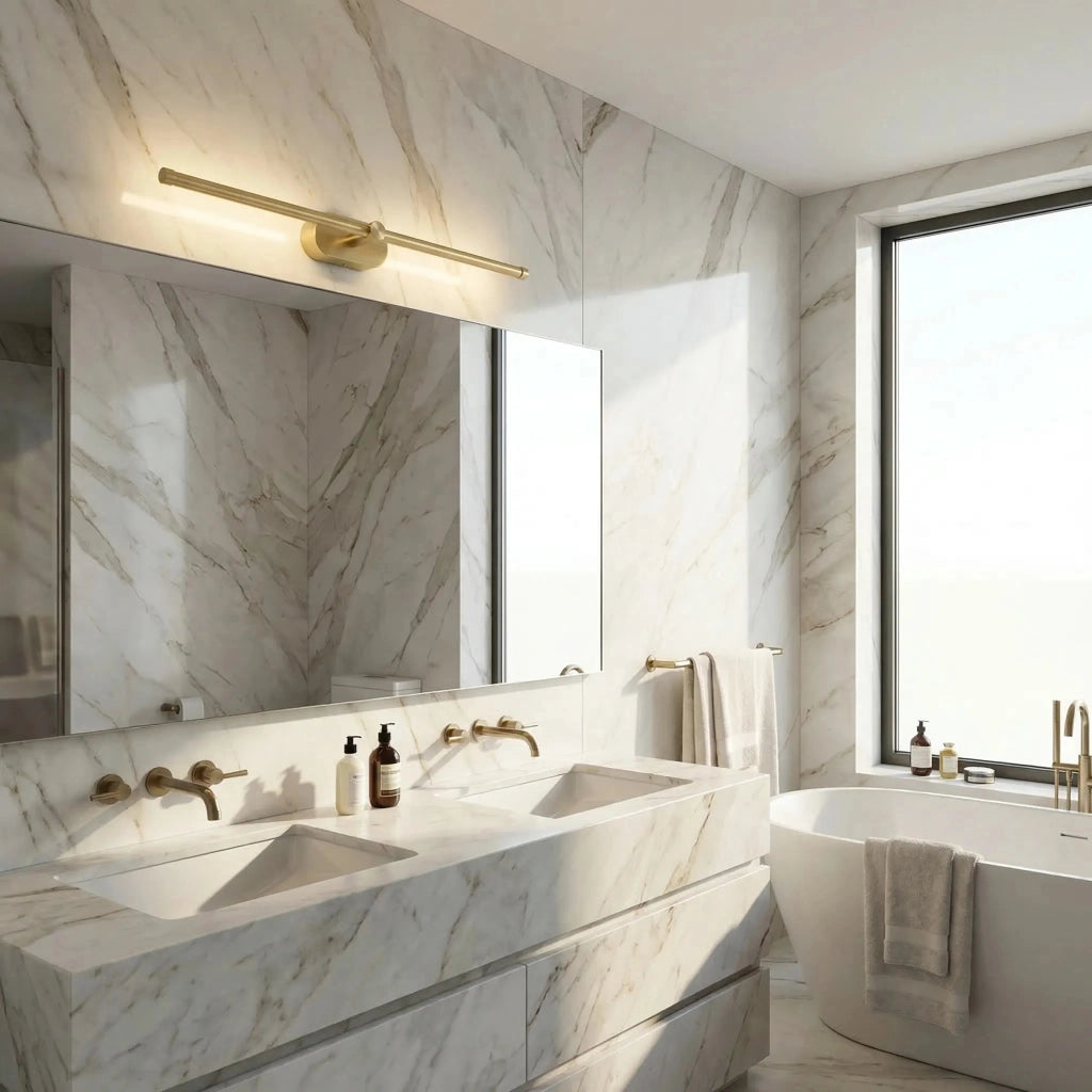 Applique Da Bagno Led APP1893-1W 60 Cm Brush Gold