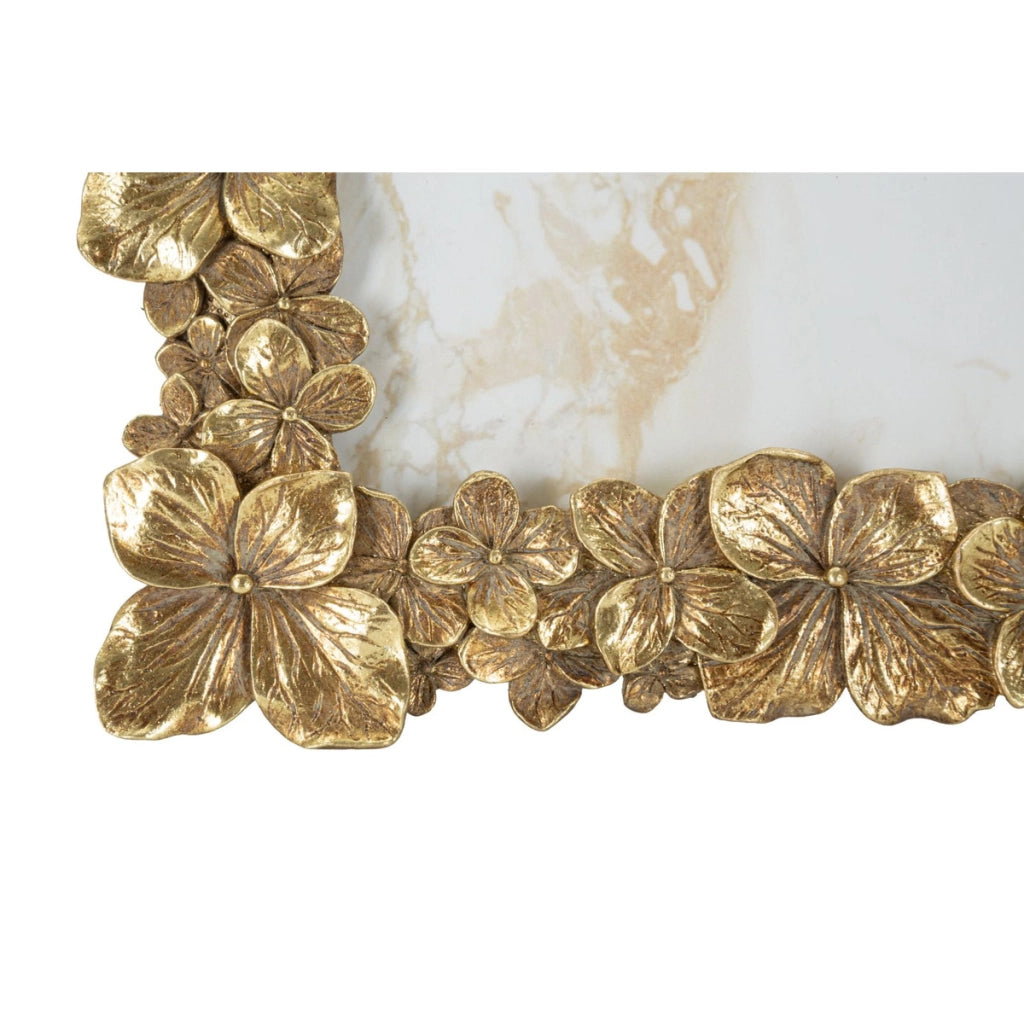 Cornice portafoto con rilievi floreali oro L 21.5 x H 26.7 cm