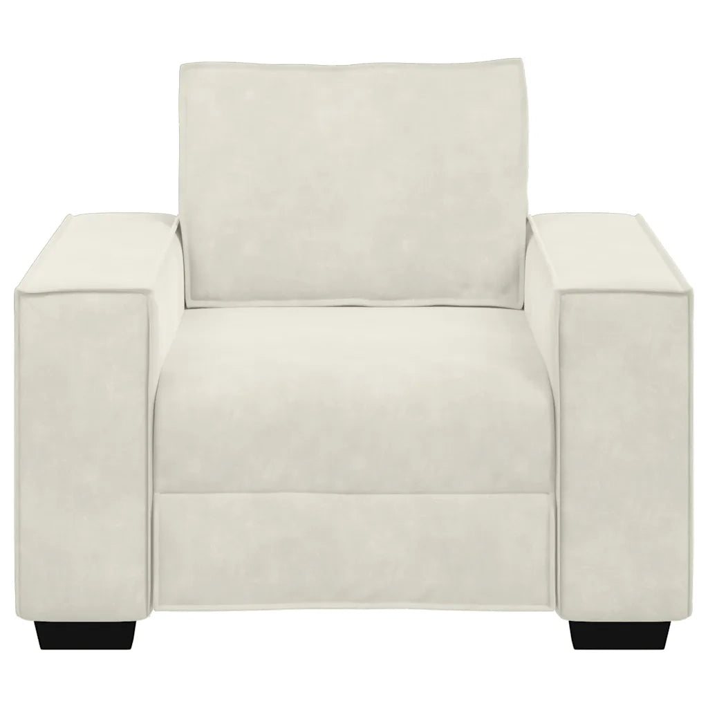 Divano Sedia Crema 100x78x84 cm Velluto 4105008