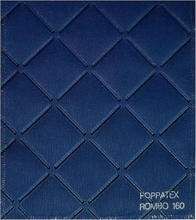 Tessuto Ecopelle Nautica Tappezzeria Alta Qualità "POPPATEX" - Colore ROMBO BLU ROYAL 160 - Morbida e Resistente - Vendita al Metro - H.140
