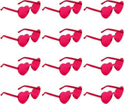12 pezzi Occhiali da sole a forma di cuore senza montatura - trasparente - color pastello - per donne - cosplay.