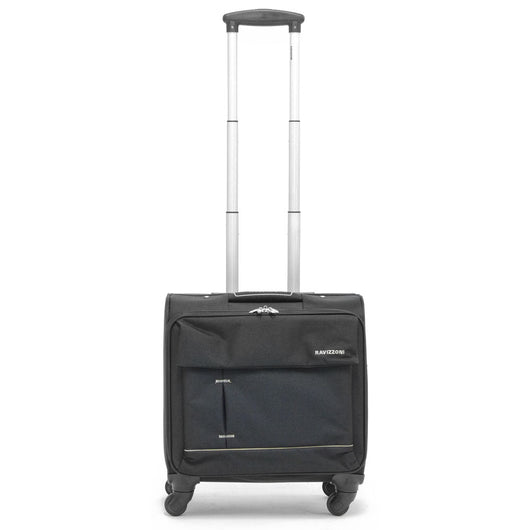 Trolley Valigia Morbida Bagaglio a Mano in Poliestere 4 Ruote Ravizzoni Pechino Nero