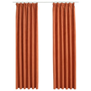 Tende Oscuranti | Tende Blackout con Ganci 2 pz Ruggine 140x175 cm