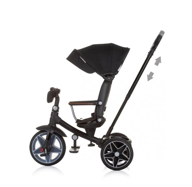 Triciclo bambini dai 9 mesi fino a 25 kg, Passeggino con maniglione regolabile, Bici, Sedile girevole Fronte Mamma e Str