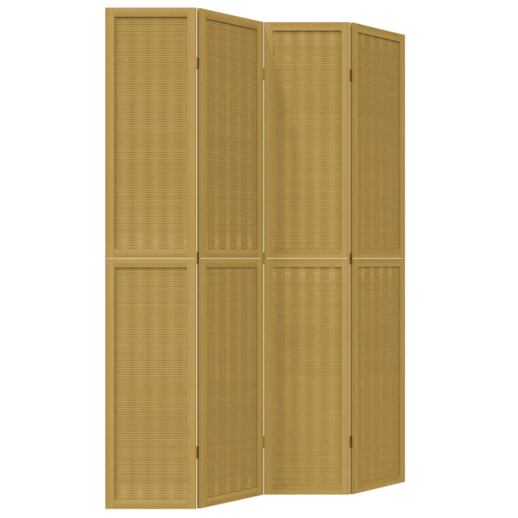 Divisorio Ambienti | Divider per stanze | Paravento 4 Pannelli Marrone Legno Massello Paulownia