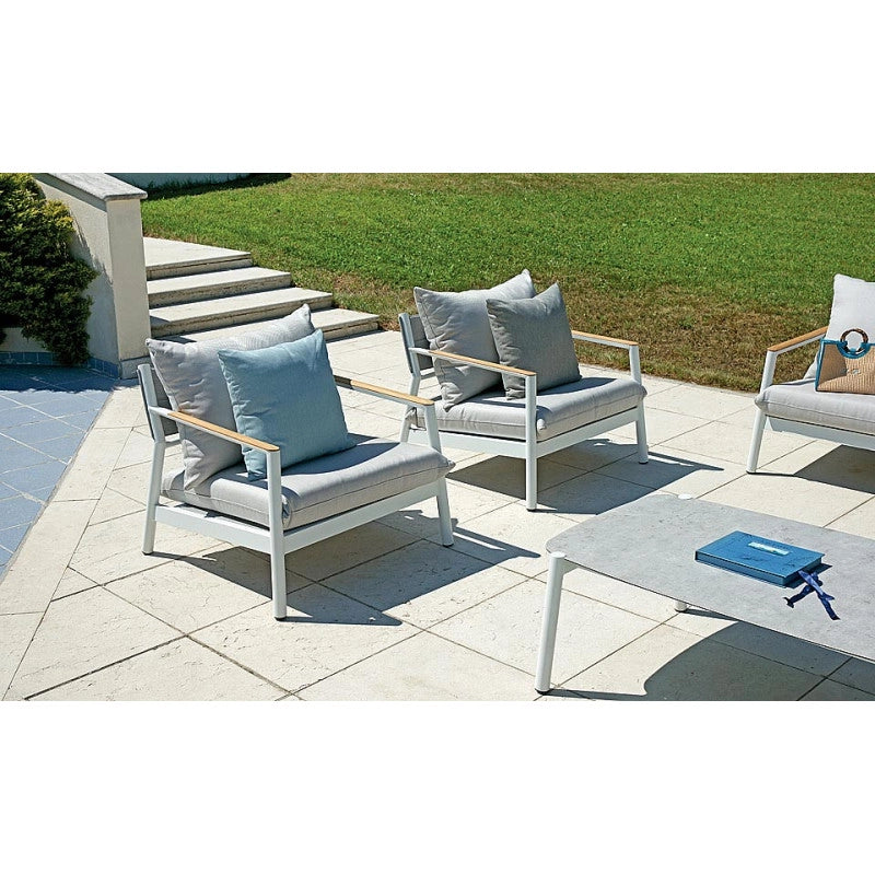 Set cassis MOIA in alluminio bianco e teak bianco