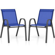 Set di 4 sedie da giardino impilabili 83 x 67 x 55 cm comfort ergonomico e design leggero acciaio blu 20_0012591
