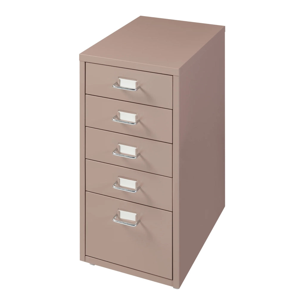 Mobiletto da ufficio mobile contenitore su ruote con 5 cassetti 69 x 28 x 41 cm marrone chiaro 03_0009102